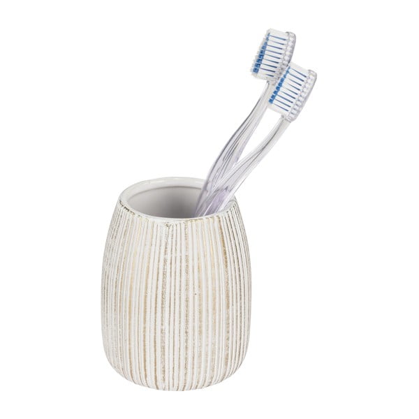 Fehér-aranyszínű kerámia fogkefetartó pohár Pascoli – Wenko-image-2
