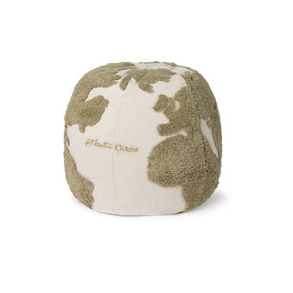 Zöld-krémszínű gyerek babzsákfotel World Map – Lorena Canals