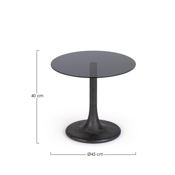 Kerek tárolóasztal üveg asztallappal ø 45 cm Aberdeen – Bizzotto-image-3