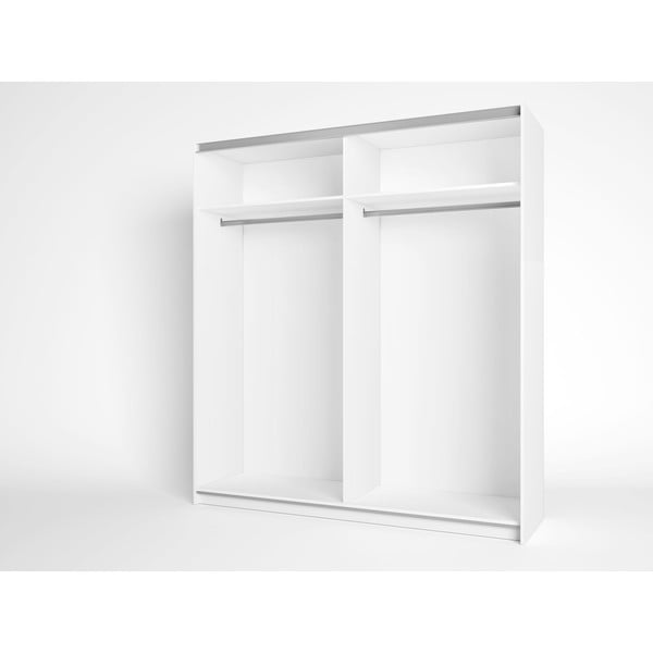 Fehér ruhásszekrény tölgyfa dekorral, tolóajtókkal 182x200 cm Sahara - Marckeric-image-1