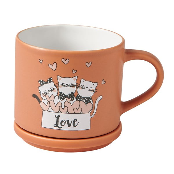 Narancssárga-bézs porcelán bögre szett 2 db-os 350 ml Cats – Brandani-image-3