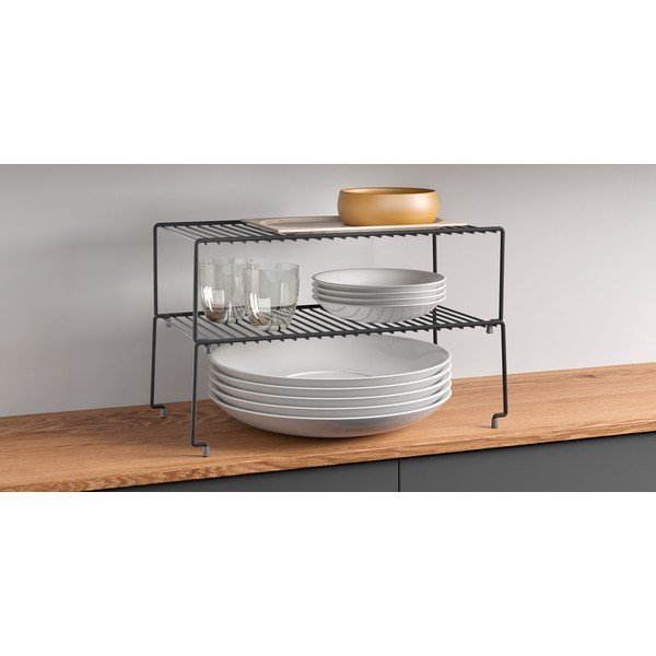 Brooklyn Lava fekete kiegészítő konyhai polc - Metaltex-image-1