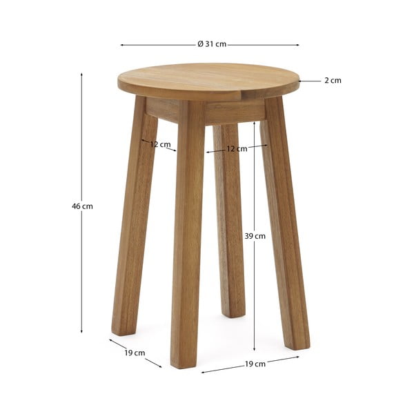 Natúr színű akácfa ülőke Amel – Kave Home-image-4