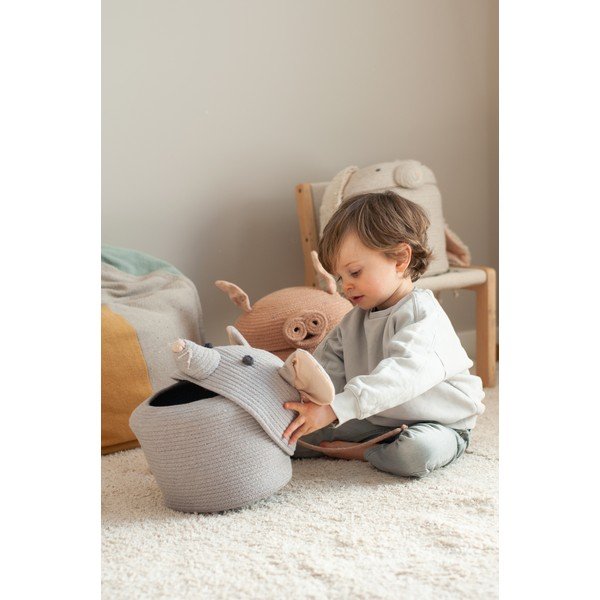 Szürke textil játéktároló kosár ø 25x30 cm Renata the Rat – Lorena Canals-image-1