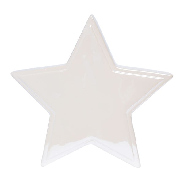 Estrella fehér kerámia dekoráció, hossz 21,5 cm - Ewax