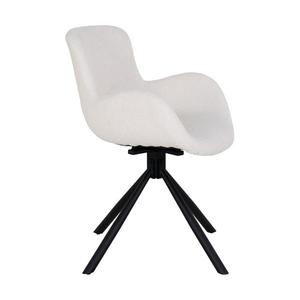 Fehér kárpitozott karfás étkezőfotel szett 2 db-os Amorim – House Nordic-image-4