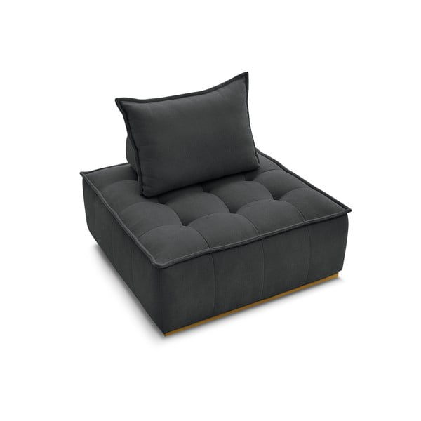 Sötétszürke zsenília fotel Elisa – Bobochic Paris-image-4