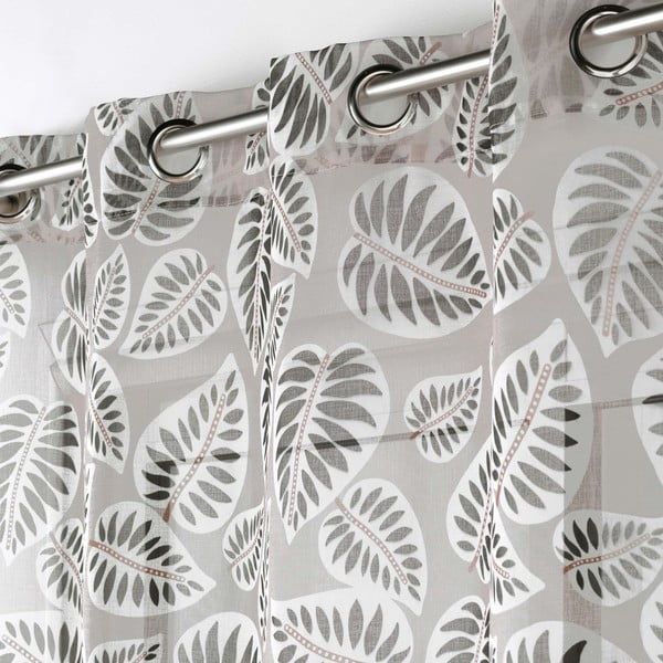 Fekete-bézs átlátszó függöny 140x280 cm Alma – douceur d'intérieur-image-1