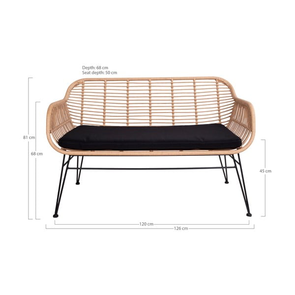 Trieste műrattan kerti kanapé - House Nordic-image-4