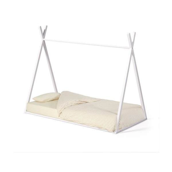 Fehér bükkfa házikó alakú gyerekágy ágyráccsal 90x190 cm Maralis – Kave Home-image-4