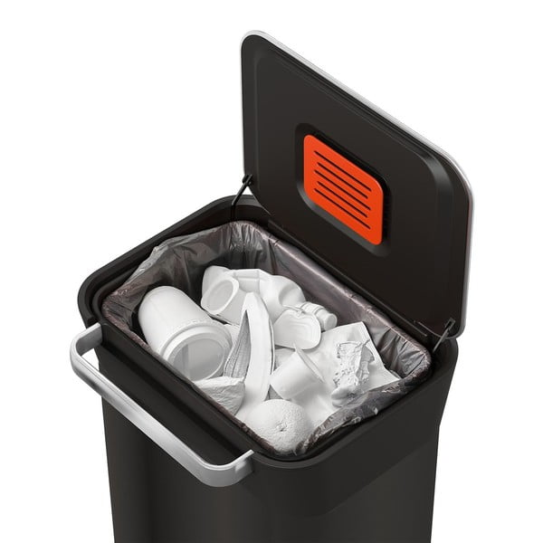 Fekete acél pedálos szemetes 30 l Titan – Joseph Joseph-image-4