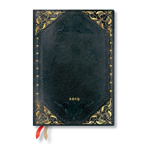Midnight Rebel Horizontal 2019-es határidőnapló, 13 x 18 cm - Paperblanks