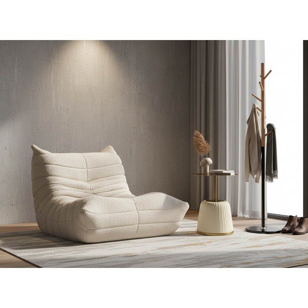 Fehér buklé babzsákfotel Mask – Mauro Ferretti-image-1