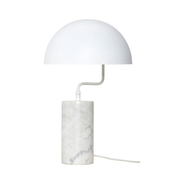 Gero fehér vas asztali lámpa márvány részletekkel - Hübsch