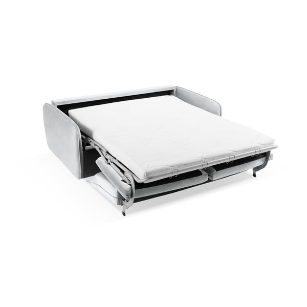 Világosszürke bársony kinyitható kanapé 214 cm Vienna – Cosmopolitan Design-image-4