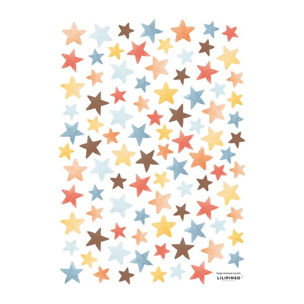 Gyerek matrica szett 93 db-os 30x42 cm Colorful Stars – Lilipinso