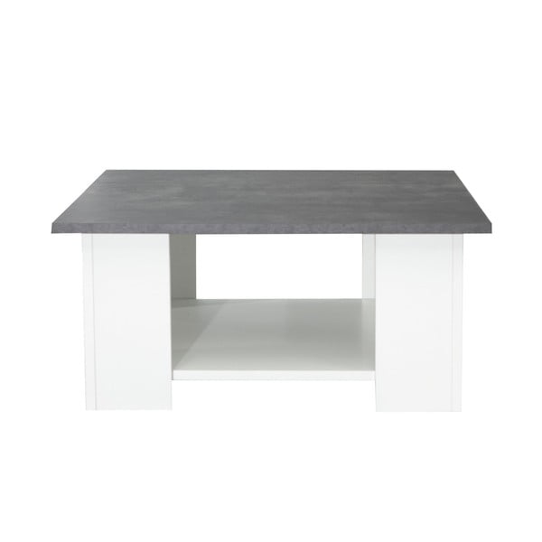 Fehér dohányzóasztal beton dekoros asztallappal 67x67 cm Square - TemaHome 