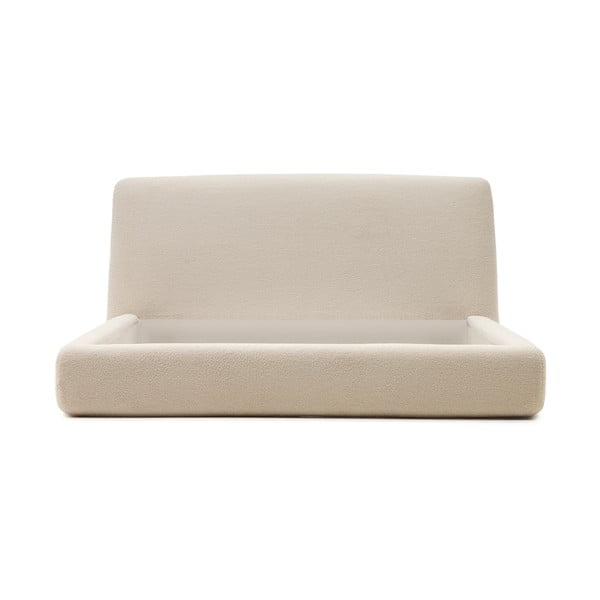 Bézs kárpitozott franciaágy 160x200 cm Martina – Kave Home-image-3