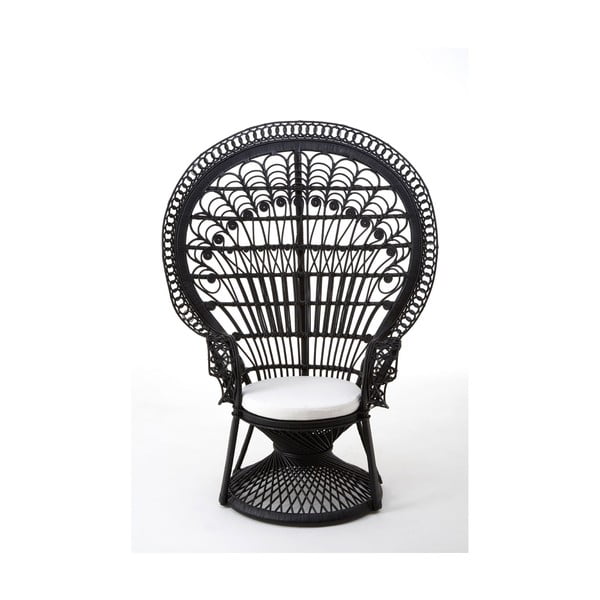 Peacock fekete rattan fotel - Premier Housewares