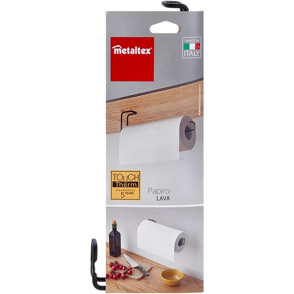 Fekete fali papírtörlő tartó - Metaltex-image-4