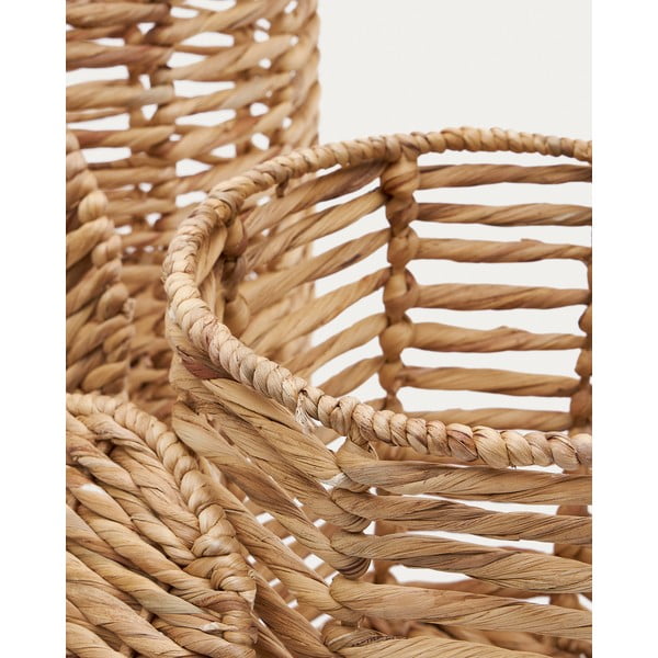 Natúr színű vízijácint játéktároló kosár szett 2 db-os ø 30x50 cm Venezia – Kave Home-image-3