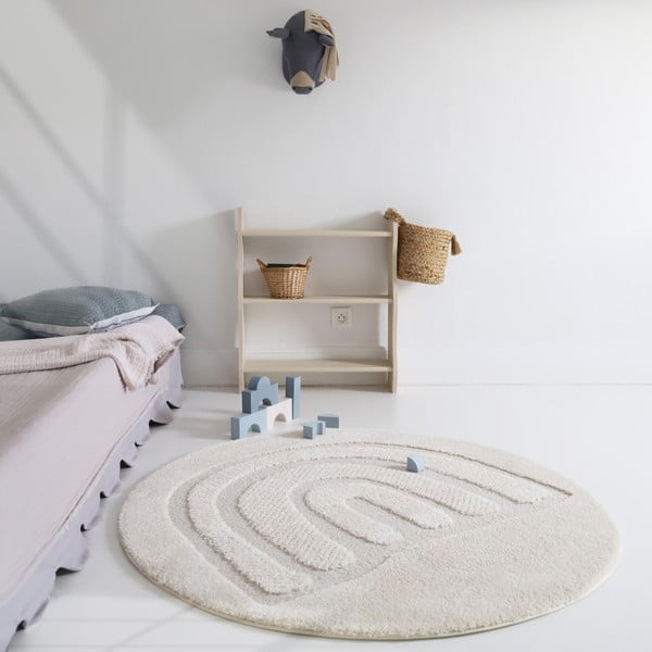 Krémszínű gyerek szőnyeg ø120 cm Rainbow Dream S – Nattiot-image-3