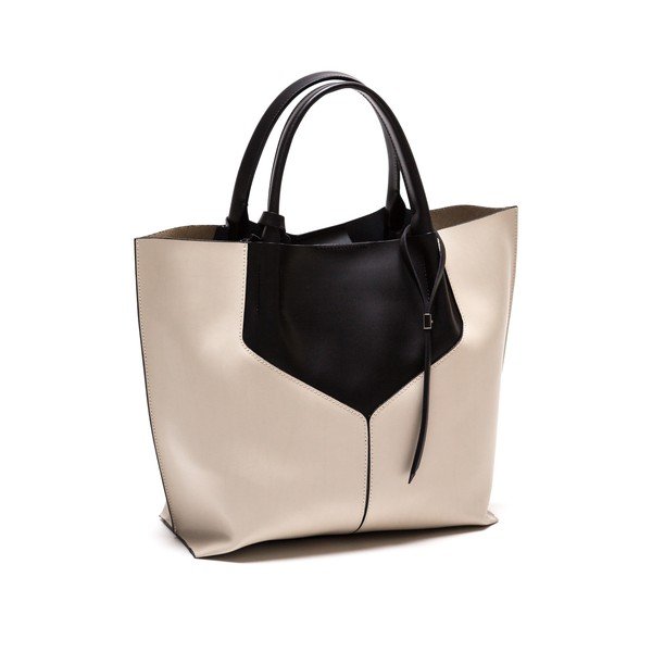 86 Nero Beige bőr kézitáska - Anna Luchini-image-2