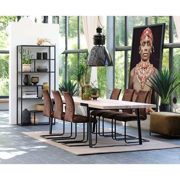 Lite fekete fém polc, magasság 188 cm - Canett-image-4