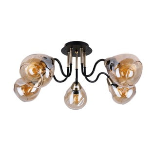 Fekete-aranyszínű mennyezeti lámpa üveg búrával Unica – Candellux Lighting