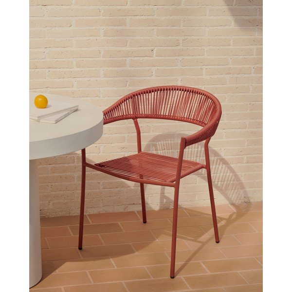 Téglavörös műrattan étkezőszék szett 4 db-os Futadera – Kave Home-image-1