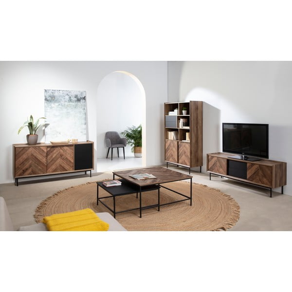 Utah komód tölgyfa-fekete dekorral - Marckeric-image-1