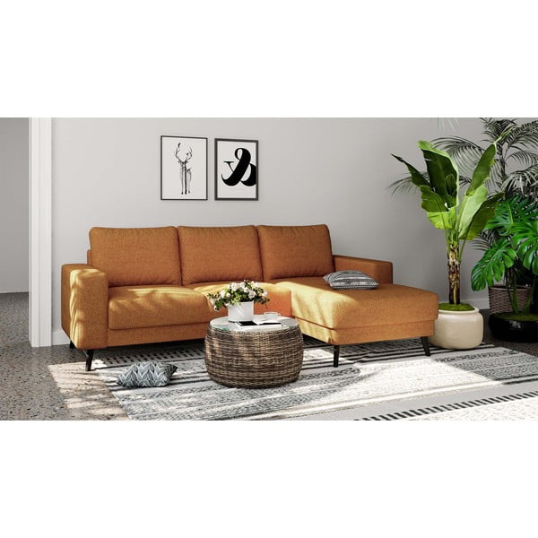 Narancssárga sarokkanapé (jobb oldali) Fynn – Ghado-image-1