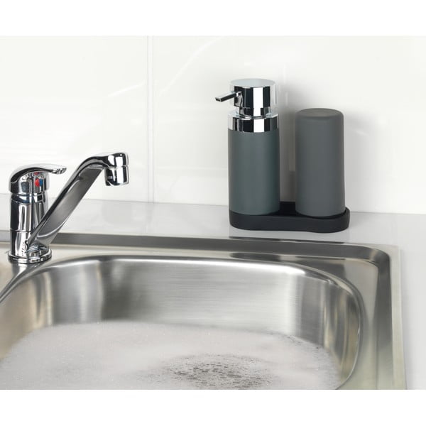 Squeeze 2 db szürke tisztítószer adagoló alátéttel, 250 ml - Wenko-image-2