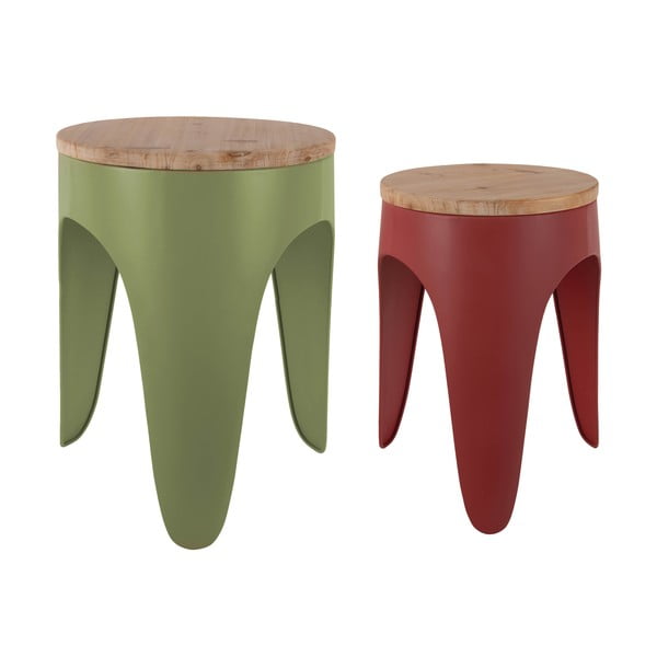 Piros-zöld fém ülőke szett 2 db-os Double Funky – Leitmotiv