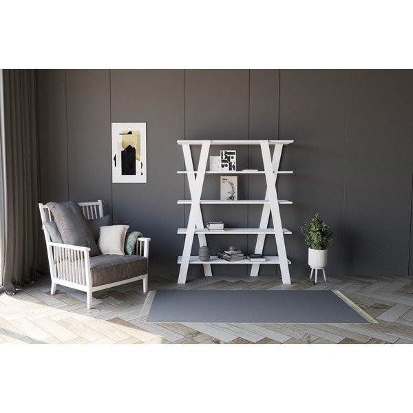 Fehér könyvespolc 120x150 cm Conde – Kalune Design-image-3