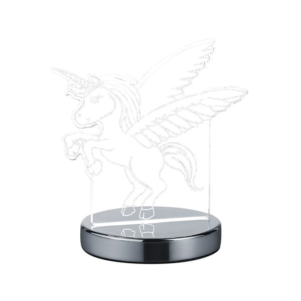 Fényes ezüstszínű LED asztali lámpa (magasság 17 cm) Karo – Trio-image-3