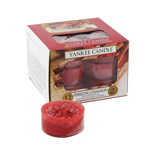 Csillogó fahéj 12 db-os illatgyertya szett, egyenként 4-6 óra égési idő - Yankee Candle