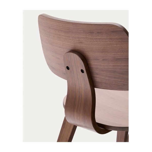 Sötétbarna étkezőszék diófa dekorral Gena – Kave Home-image-4