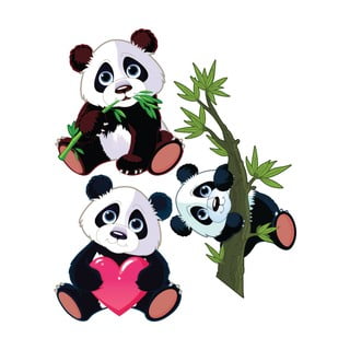 Panda 3 db-os gyerek falmatrica szett - Ambiance