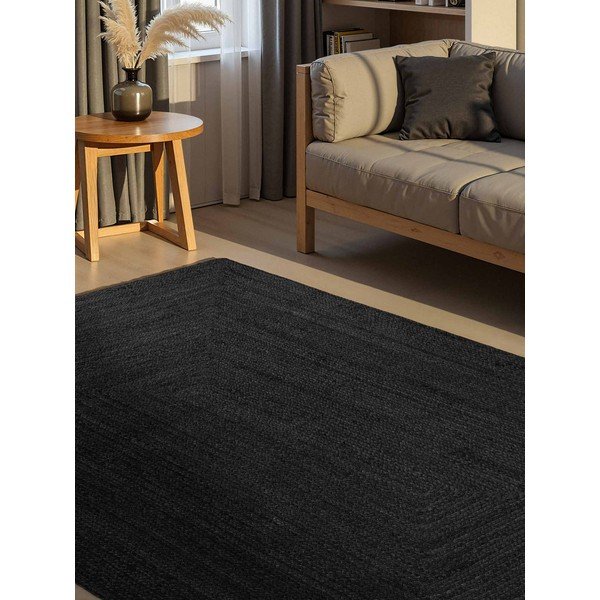 Fekete kétoldalas-kézi szövésű juta szőnyeg 200x300 cm Juno – Hanse Home-image-1