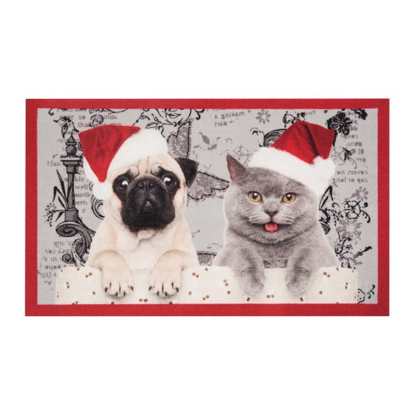 Christmas Cat and Dogs lábtörlő, 45 x 75 cm - Hanse Home