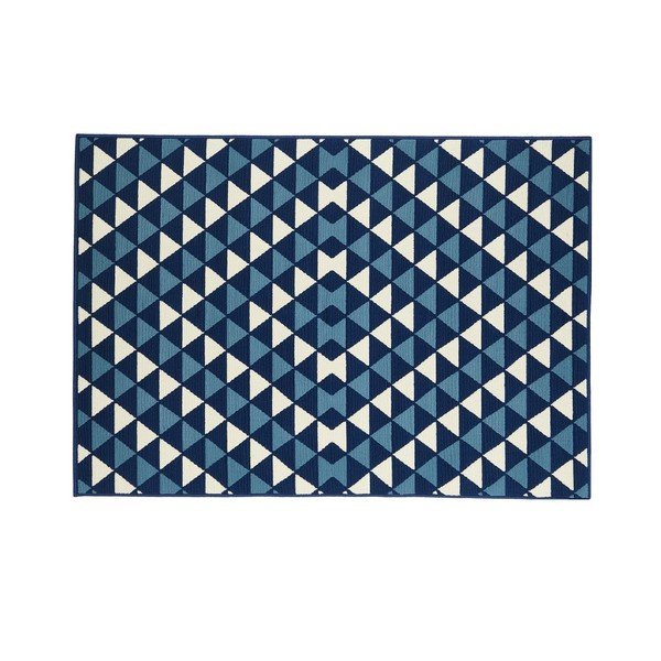 Triangles kék fokozottan ellenálló szőnyeg, 133 x 190 cm - Floorita-image-1