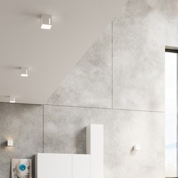 Fehér mennyezeti lámpa fém búrával 10x10 cm Pax – Sollux-image-3