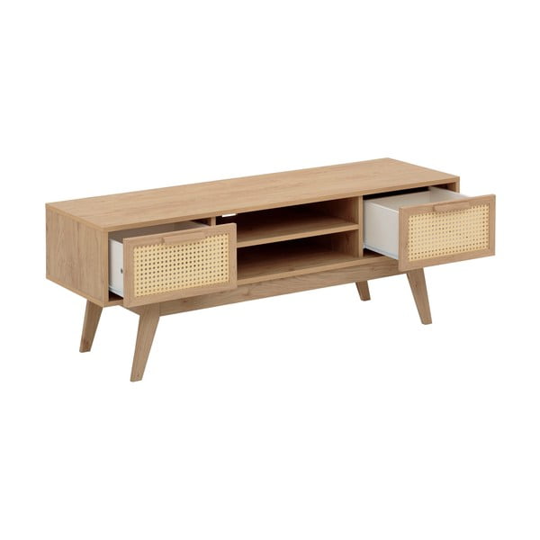 Natúr színű TV-állvány tölgyfa dekorral 128x47 cm Bridget – Støraa-image-2