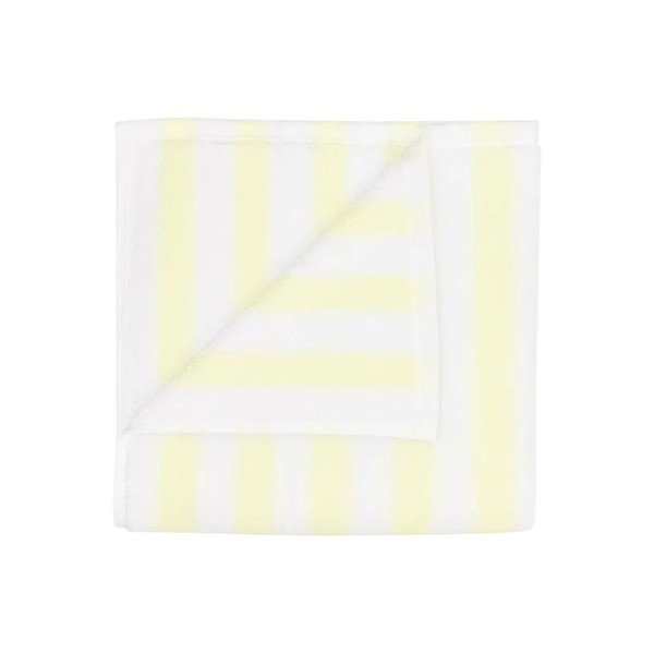 Világossárga-fehér frottír bio pamut törölköző szett 2 db-os 30x50 cm Arto – Blomus