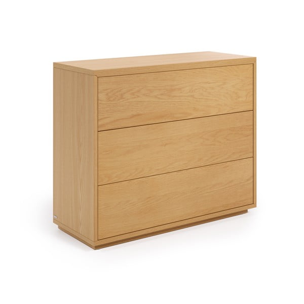 Alacsony természetes színű tölgyfa komód 90x75 cm Abilen - Kave Home-image-2