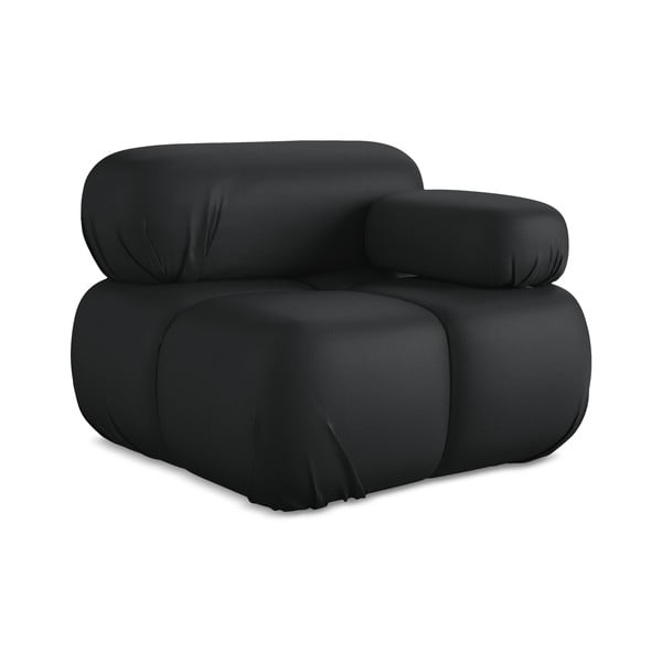 Fekete bőrutánzat kanapé modul (jobb oldali) Lokua – Makamii-image-1