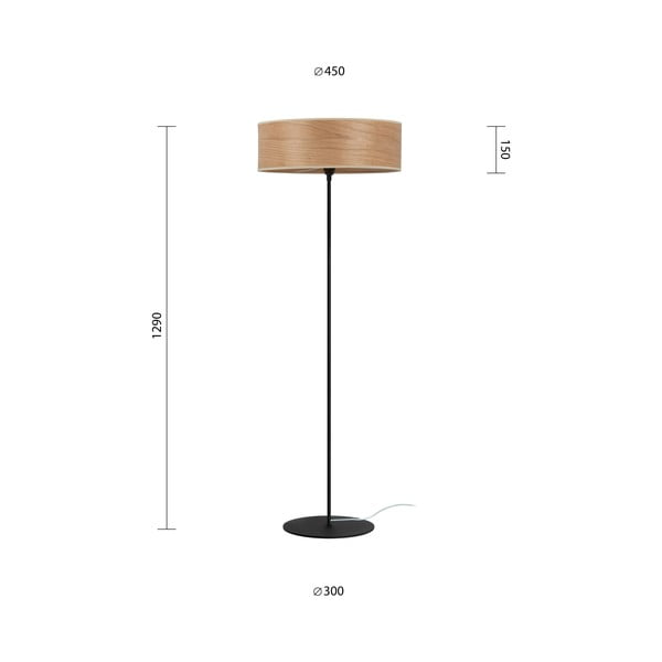 TSURI XL állólámpa cseresznyefa furnérból, ø 45 cm - Sotto Luce-image-2