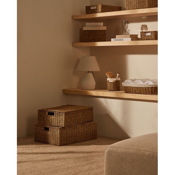 Tengerifű tárolókosár szett 2 db-os 40x60x21 cm Tossa – Kave Home-image-1