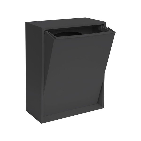 Fekete újrahasznosított műanyag szelektív-fali szemetes Recycling Box – ReCollector